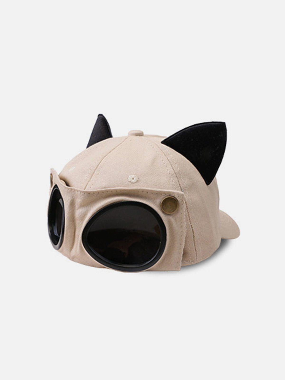 Concert Outfit Cat Ears Aviator Glasses Baseball Hat