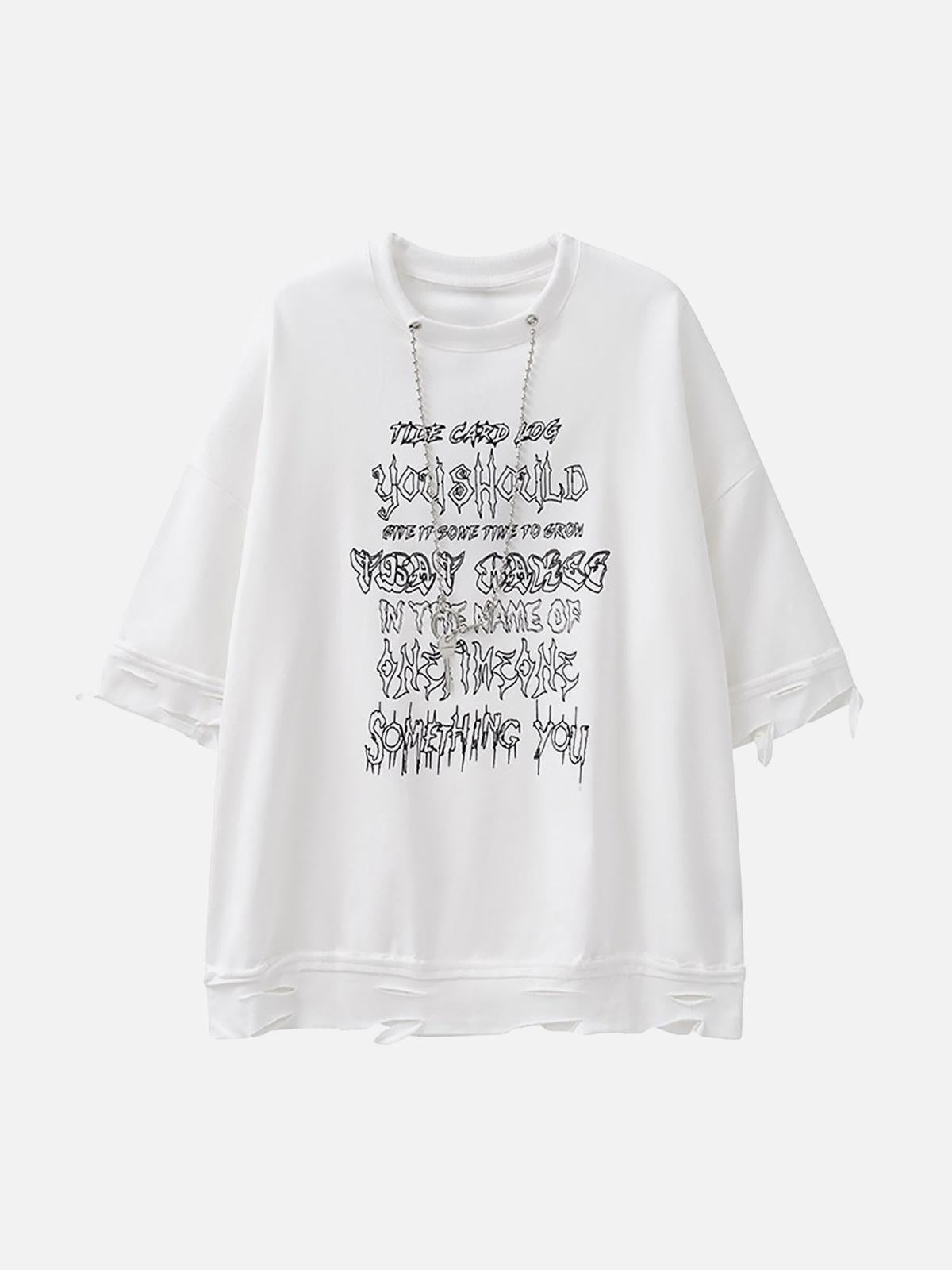 Concert Outfit Chain Decorated Oversized T-Shirt