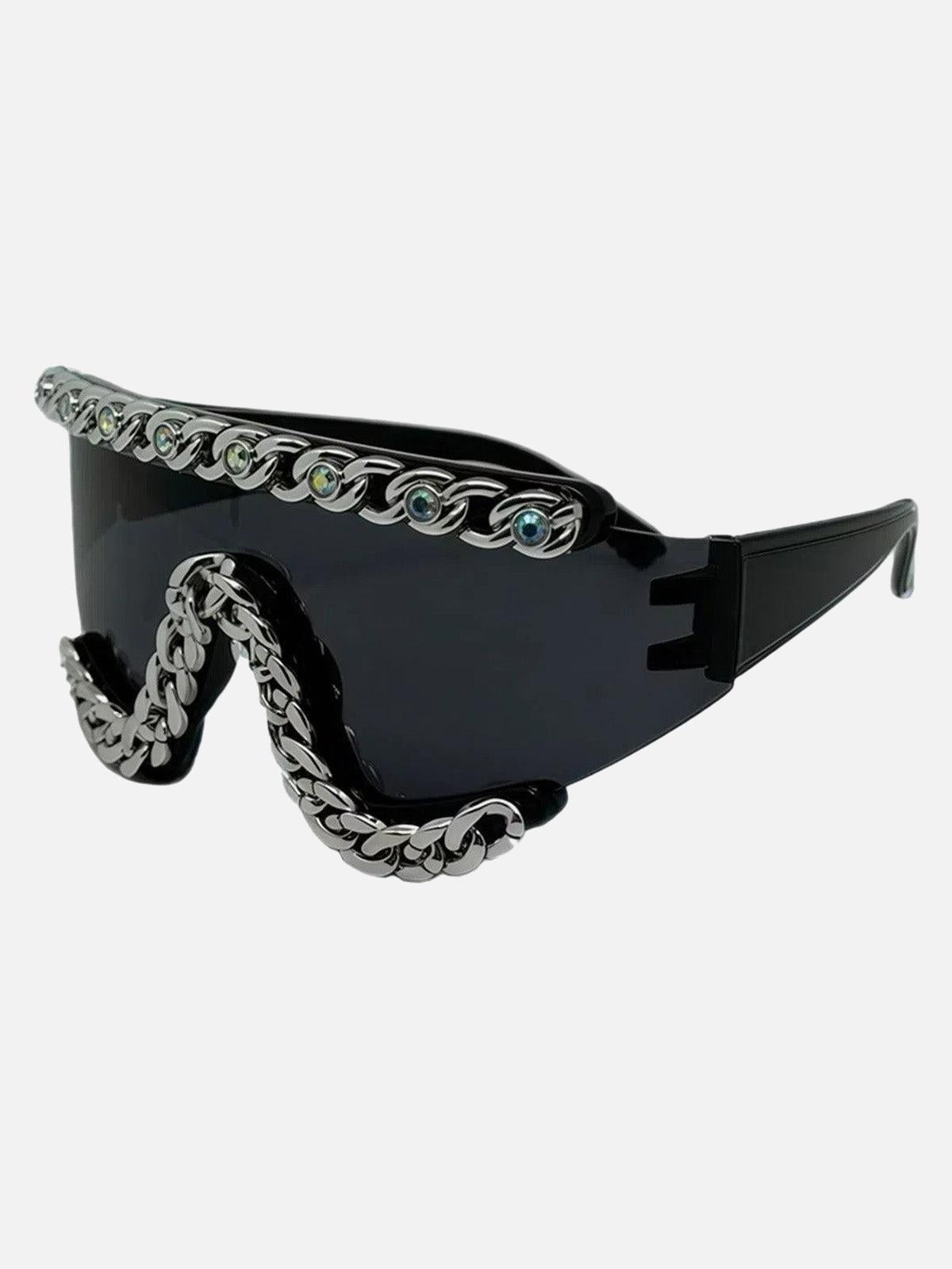 Concert Outfit Chain-Embellished Sunglasses