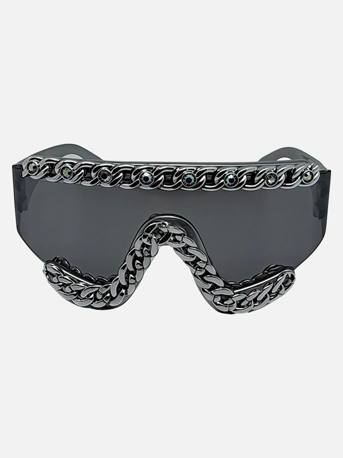 Concert Outfit Chain-Embellished Sunglasses