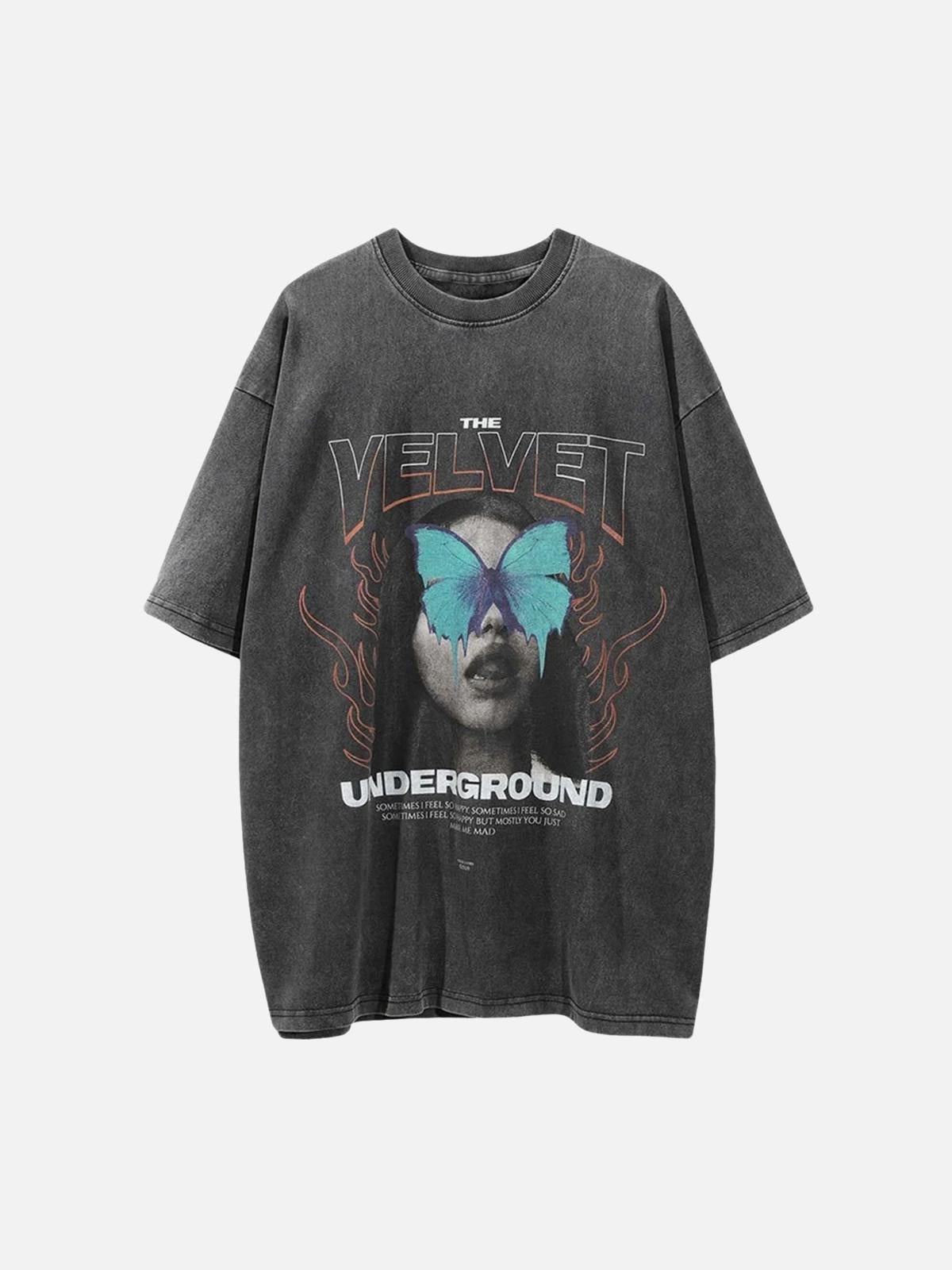 Concert Outfit Character Printed Washed & Aged T-Shirt