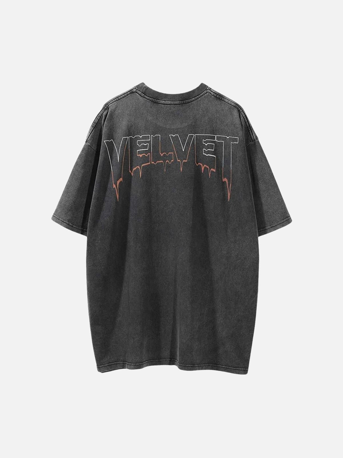 Concert Outfit Character Printed Washed & Aged T-Shirt