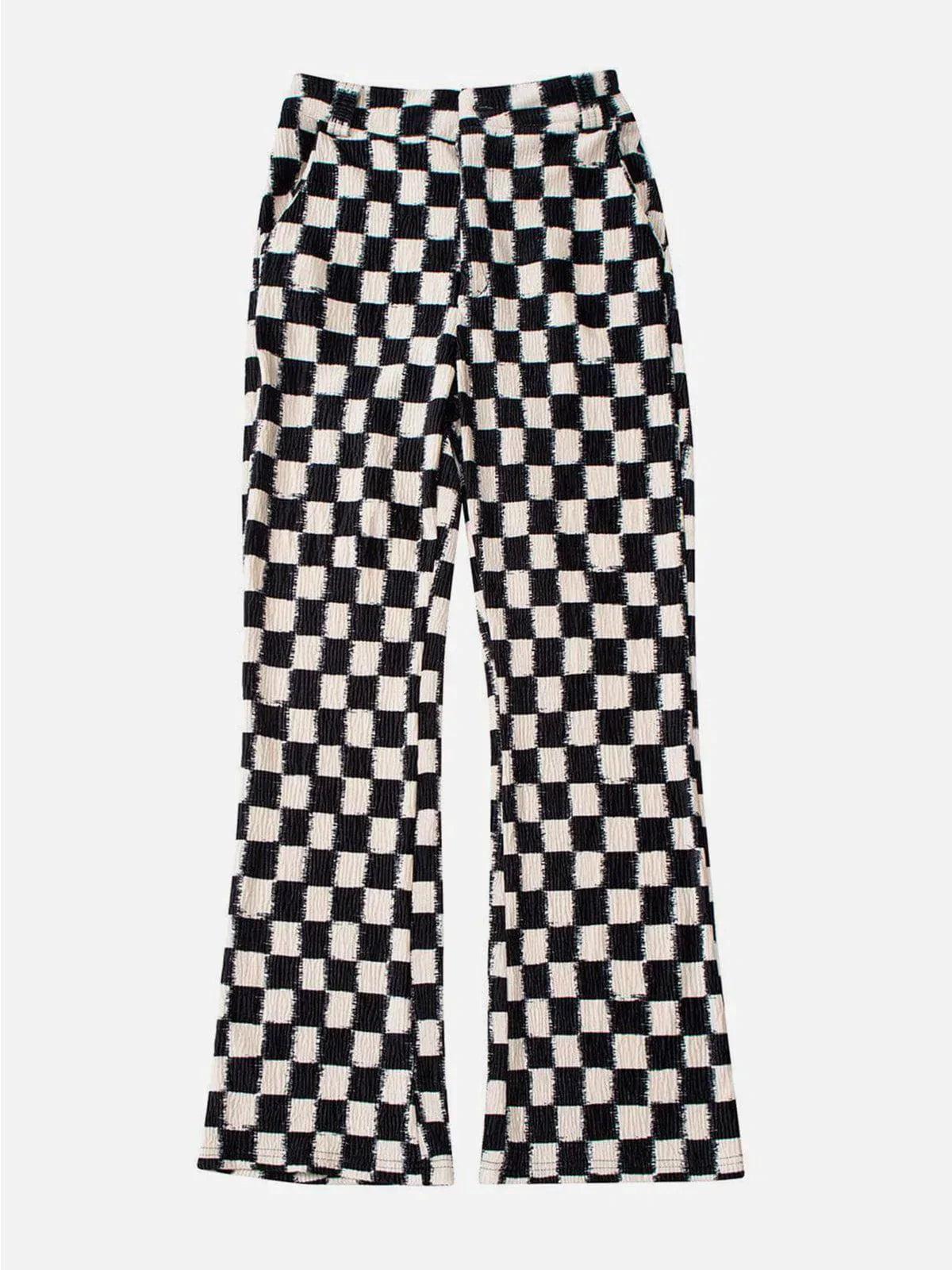 Concert Outfit Checkerboard Elastic Horn Pants