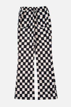 Concert Outfit Checkerboard Elastic Horn Pants