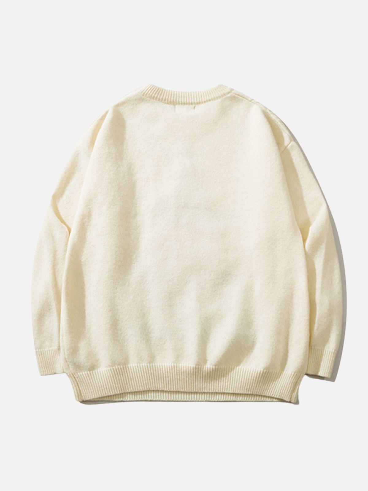 Concert Outfit Christmas Tree Embroidery Print Sweater Concert Outfit Christmas Tree Embroidery Print Sweater