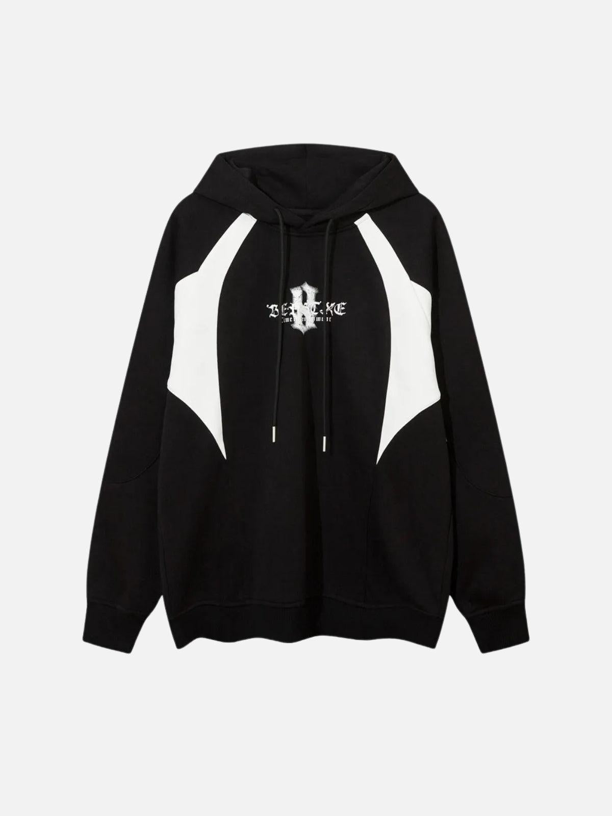 Concert Outfit Color Blocking Gothic Letter Hoodie