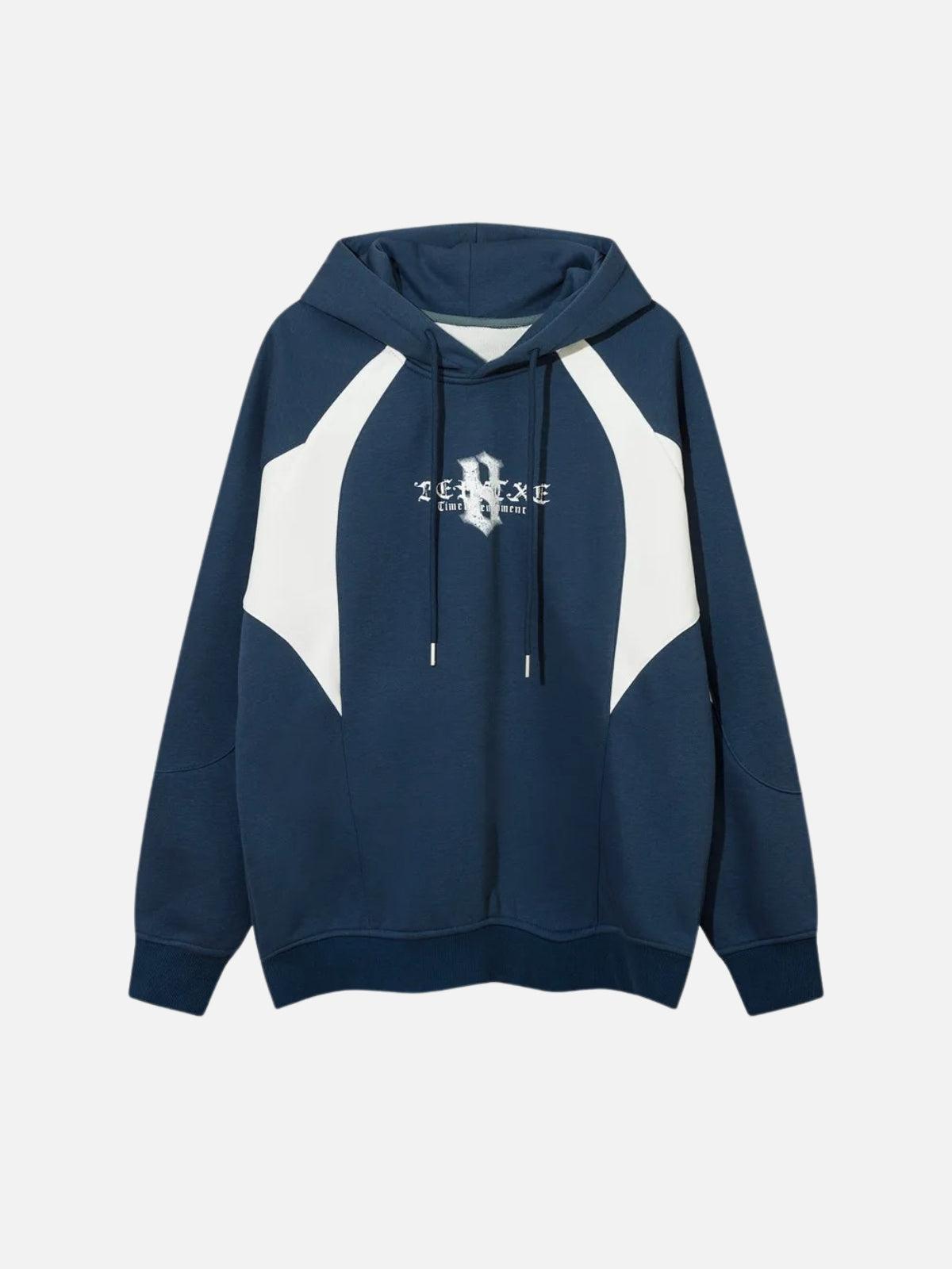 Concert Outfit Color Blocking Gothic Letter Hoodie