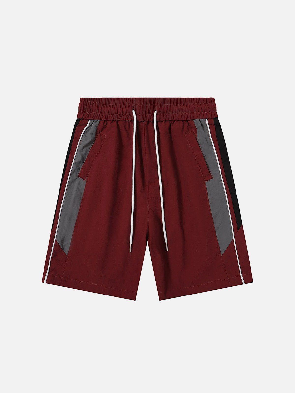 Concert Outfit Color Blocking Patchwork Shorts