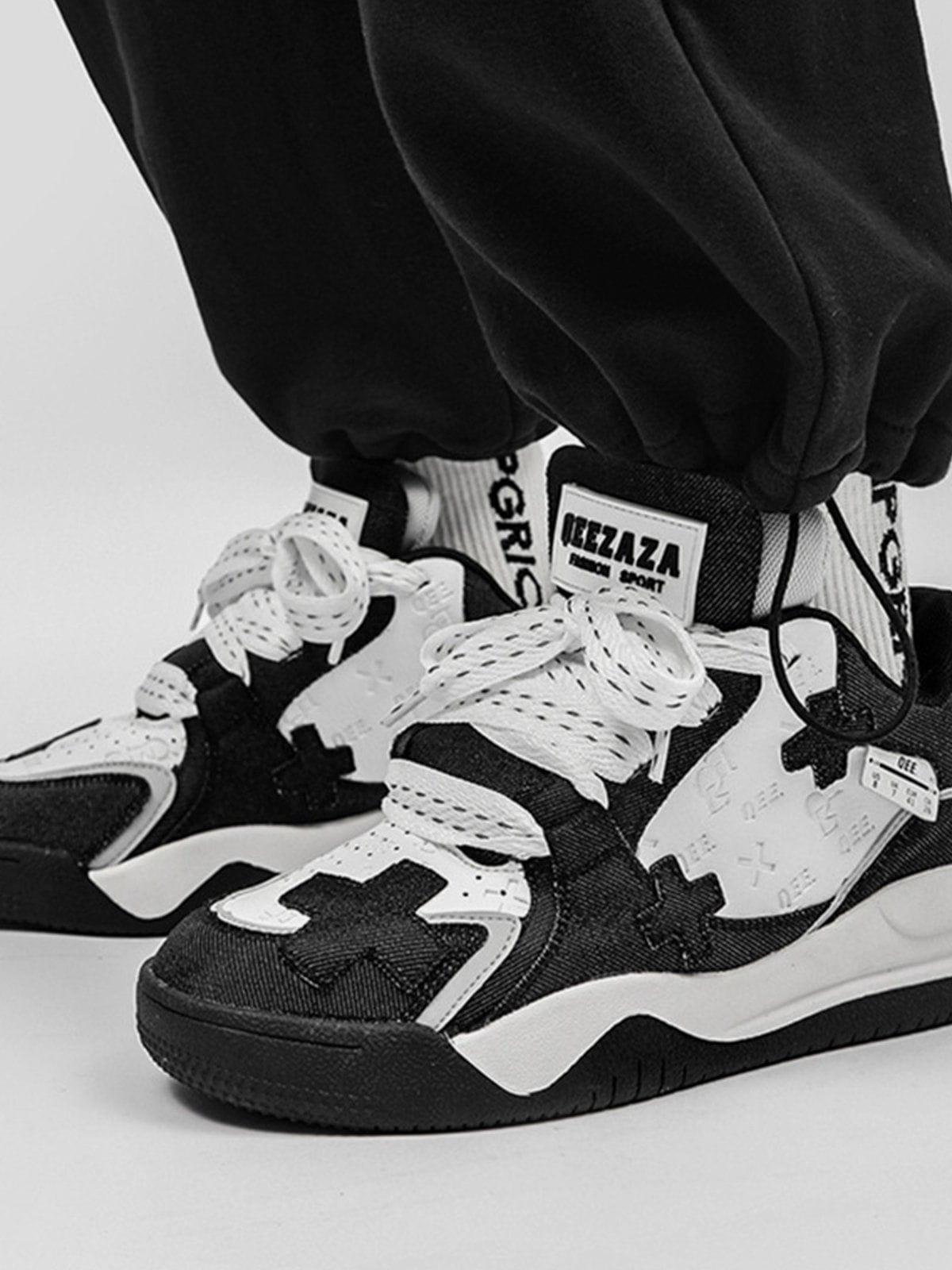 Concert Outfit Color Blocking Thick Bottom Skate Shoes Concert Outfit Color Blocking Thick Bottom Skate Shoes