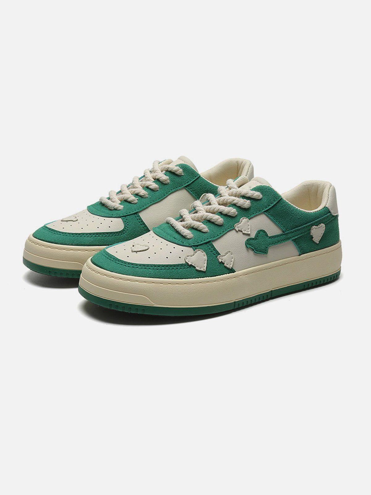 Concert Outfit Color Contrast Heart Design Casual Shoes