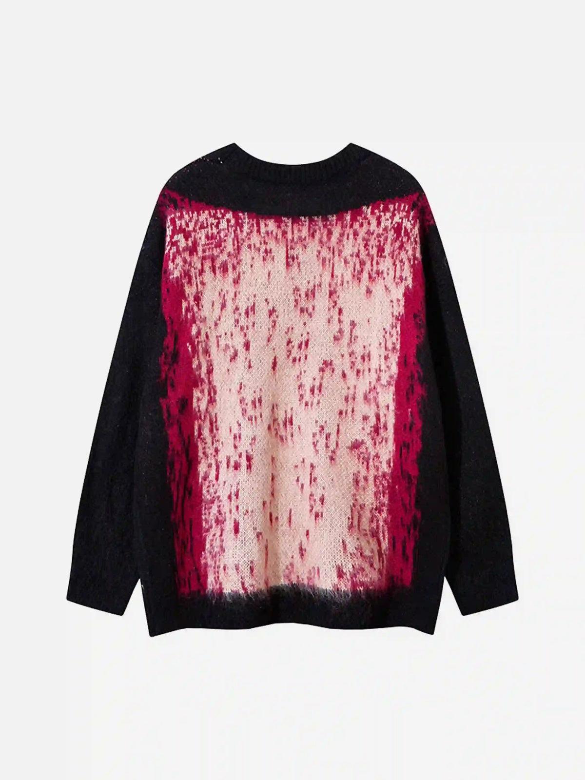 Concert Outfit Contrast Color Cross Sweater Concert Outfit Contrast Color Cross Sweater