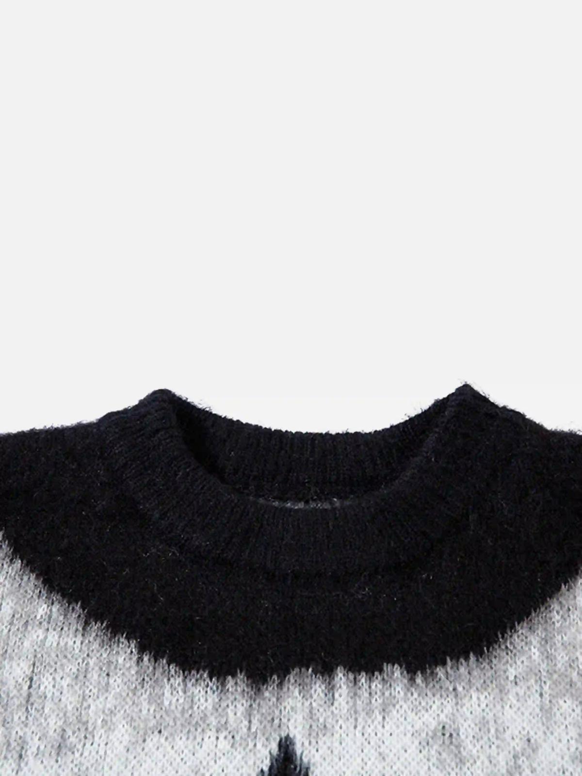 Concert Outfit Contrast Color Cross Sweater Concert Outfit Contrast Color Cross Sweater