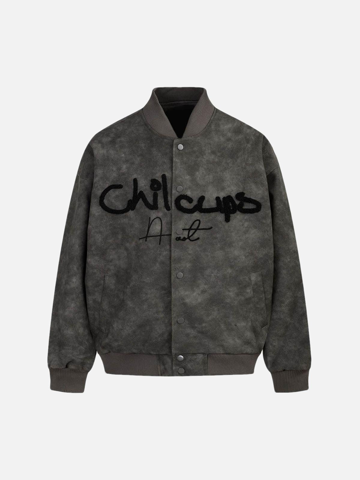 Concert Outfit Contrast Color Embroidery Bomber Jacket