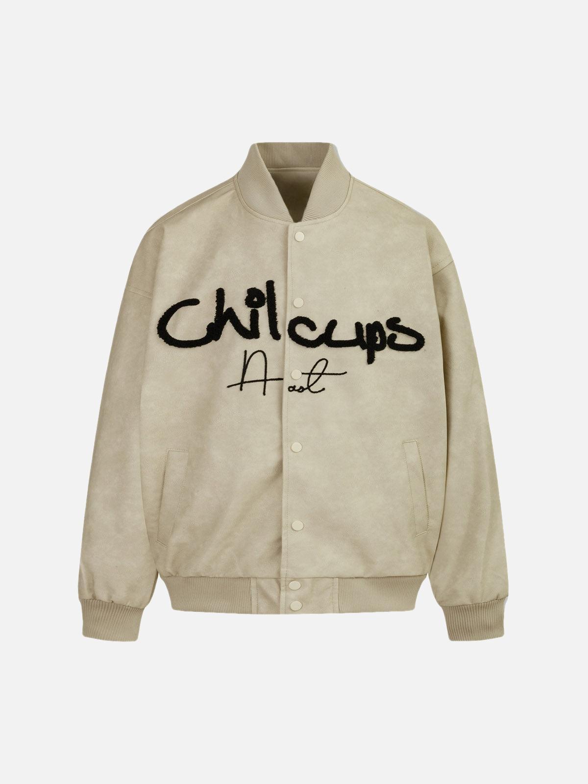 Concert Outfit Contrast Color Embroidery Bomber Jacket