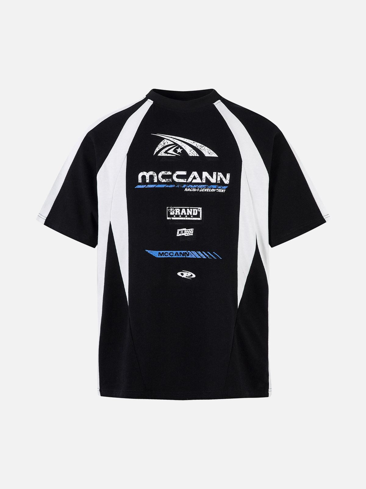 Concert Outfit Contrast Color Motorcycle Print T-Shirt