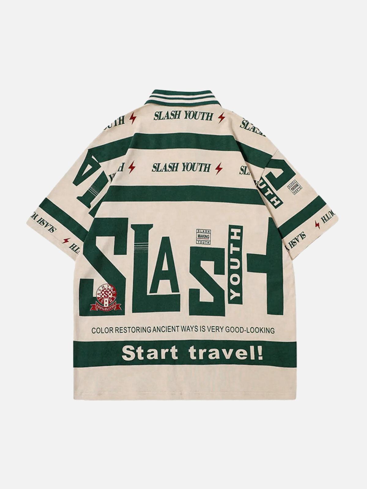 Concert Outfit Contrast Color Slash Polo Shirt