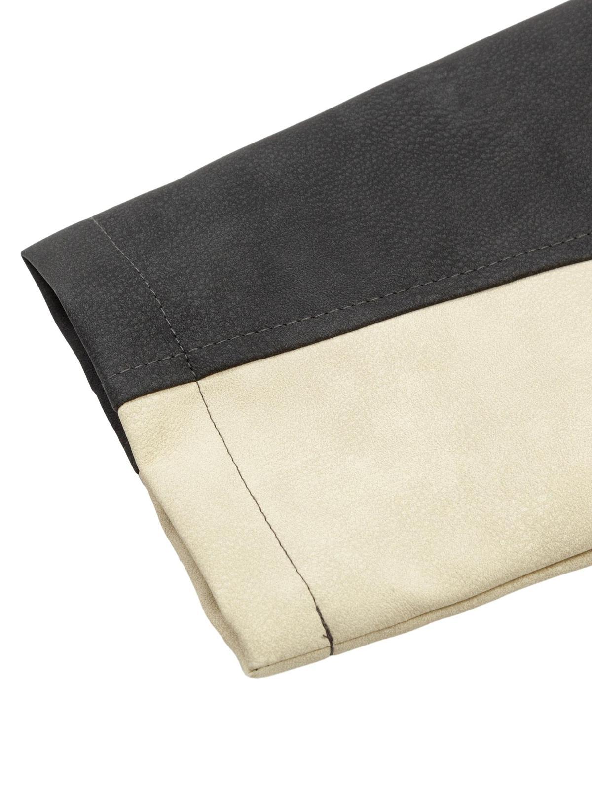 Concert Outfit Contrast Color Suede PU Leather Jacket Concert Outfit Contrast Color Suede PU Leather Jacket