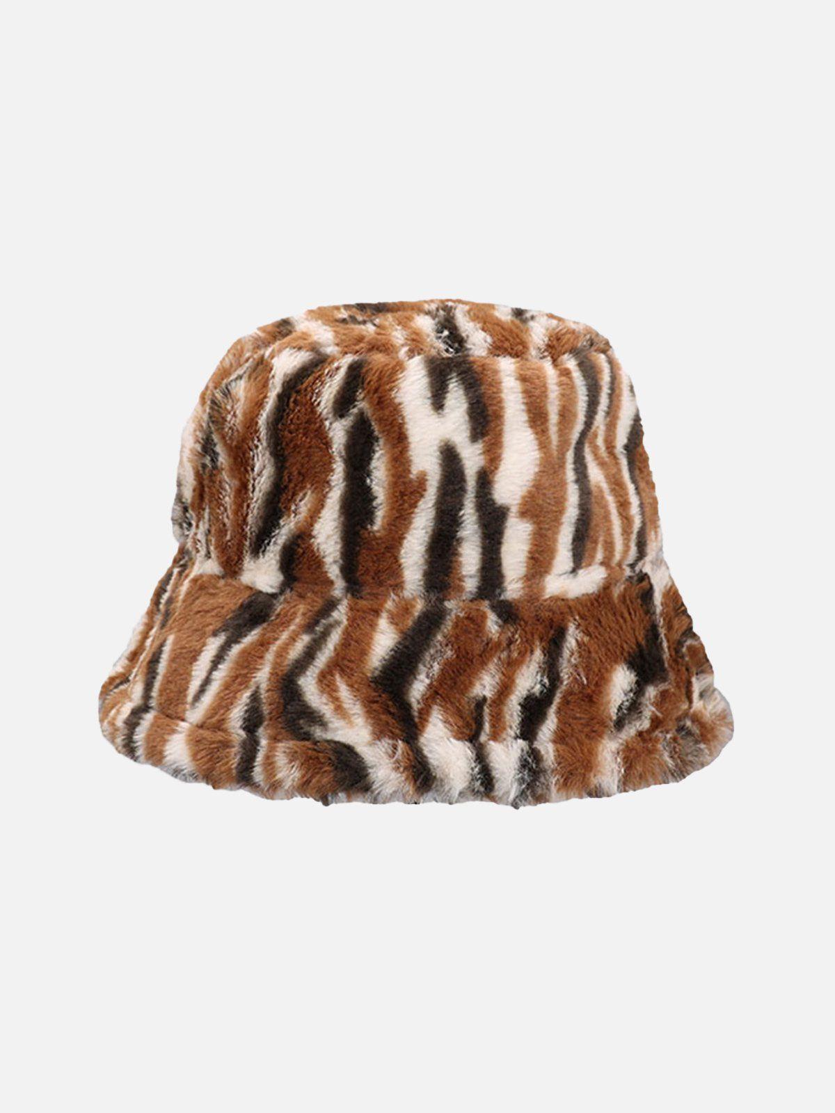 Concert Outfit Contrast Striped Plush Vintage Bucket Hat Concert Outfit Contrast Striped Plush Vintage Bucket Hat