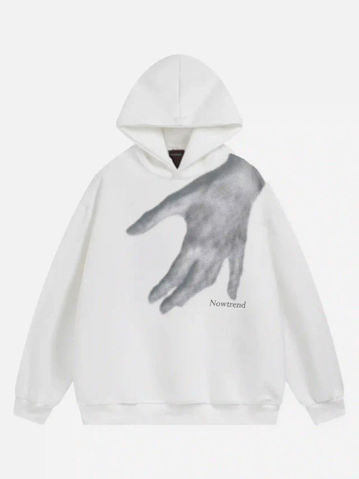 Concert Outfit Creative Handshake Print Hoodie