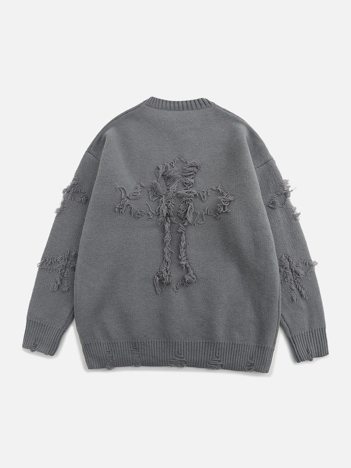 Concert Outfit Crosses Patchwork Sweater