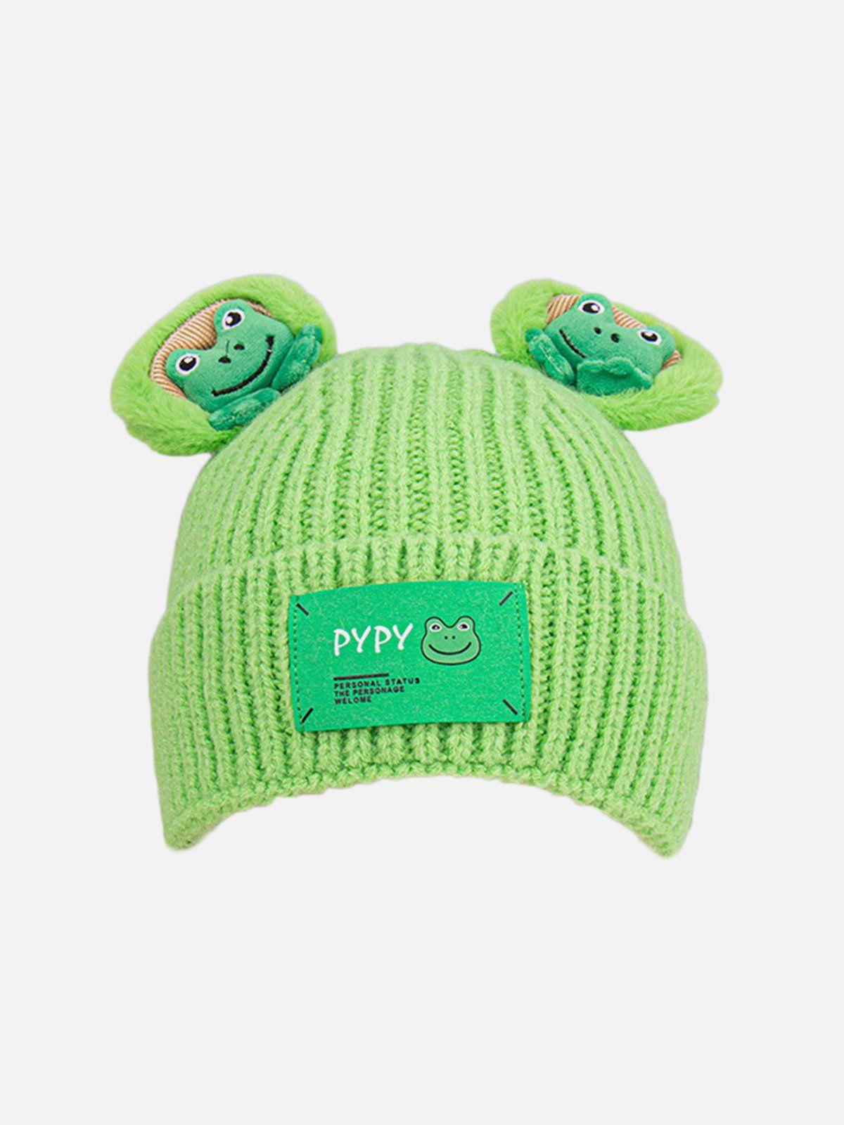 Concert Outfit Cute Cartoon 3D Frog Knitting Hat