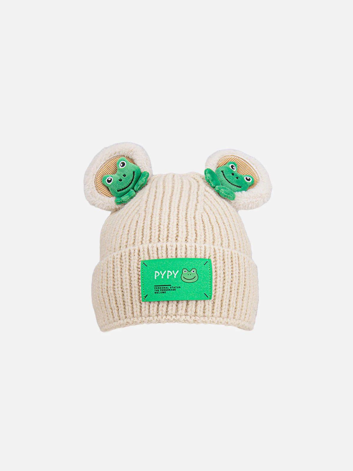 Concert Outfit Cute Cartoon 3D Frog Knitting Hat