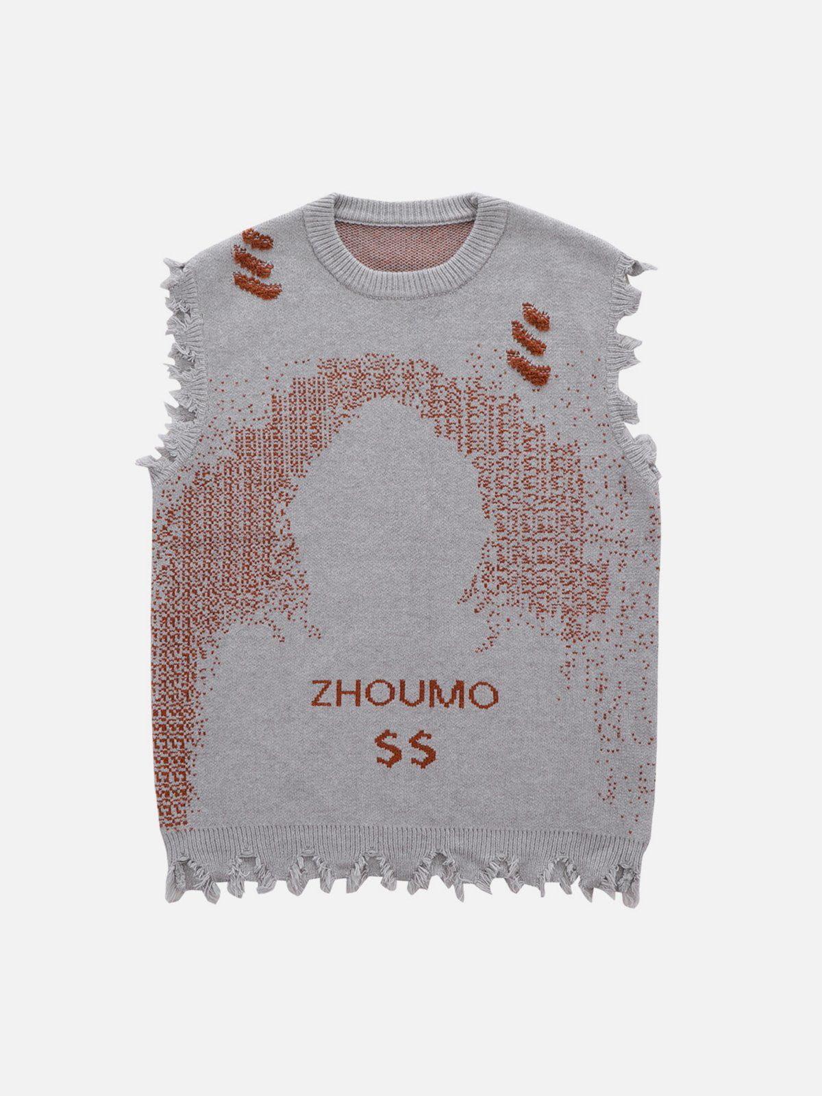 Concert Outfit Cyberpunk Dot Matrix Sweater Vest