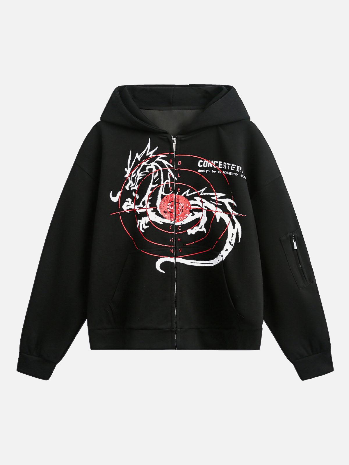 Concert Outfit Dark Horse Print Cardigan Zip Up Hoodie