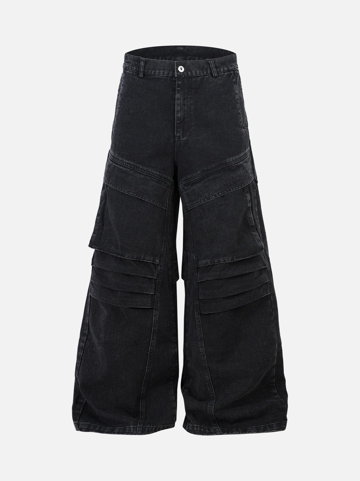 Concert Outfit Deconstructed Split Pleated Pocket Cargo Jeans