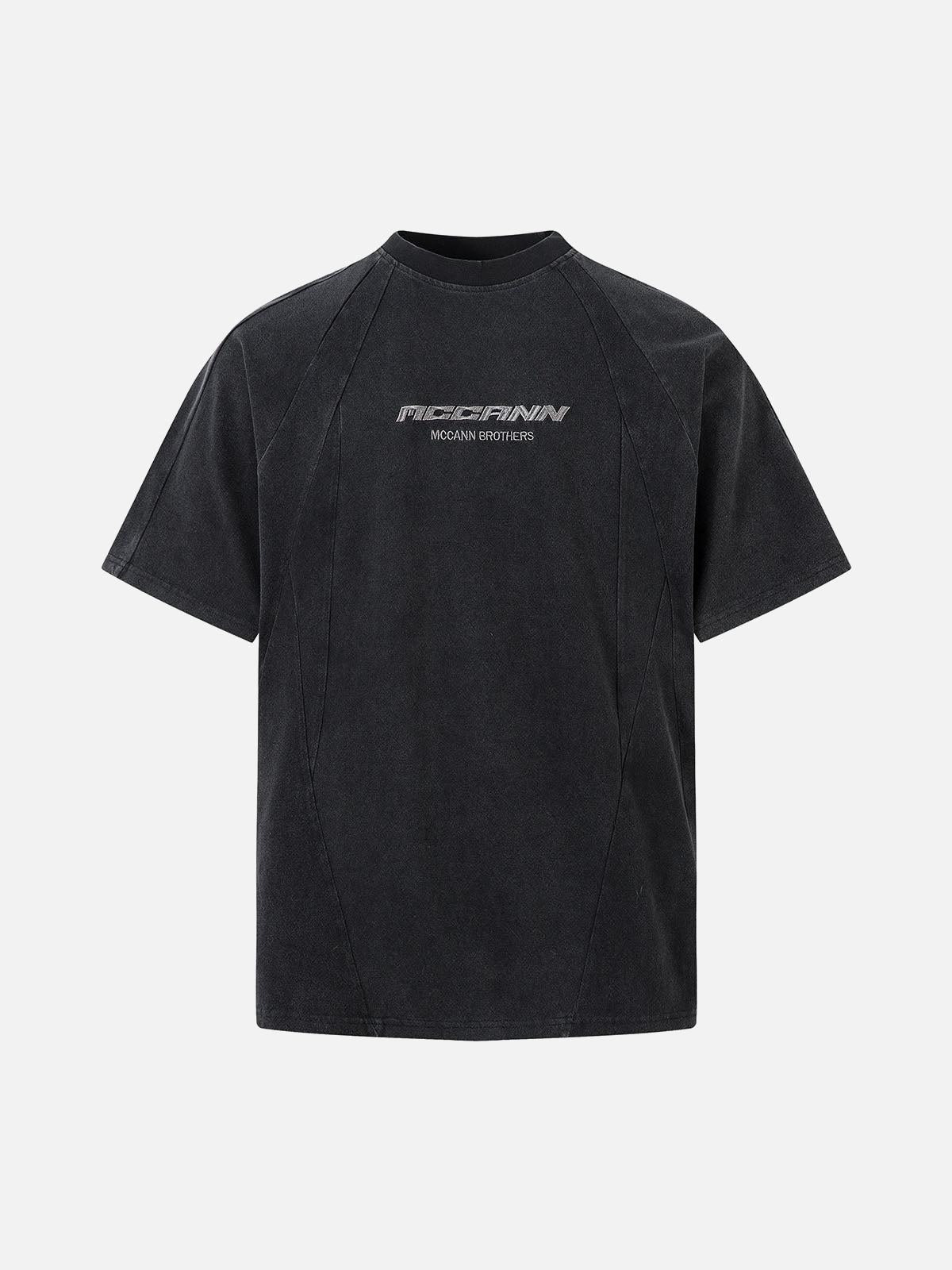 Concert Outfit Deconstruction Split Embroidered T-Shirt