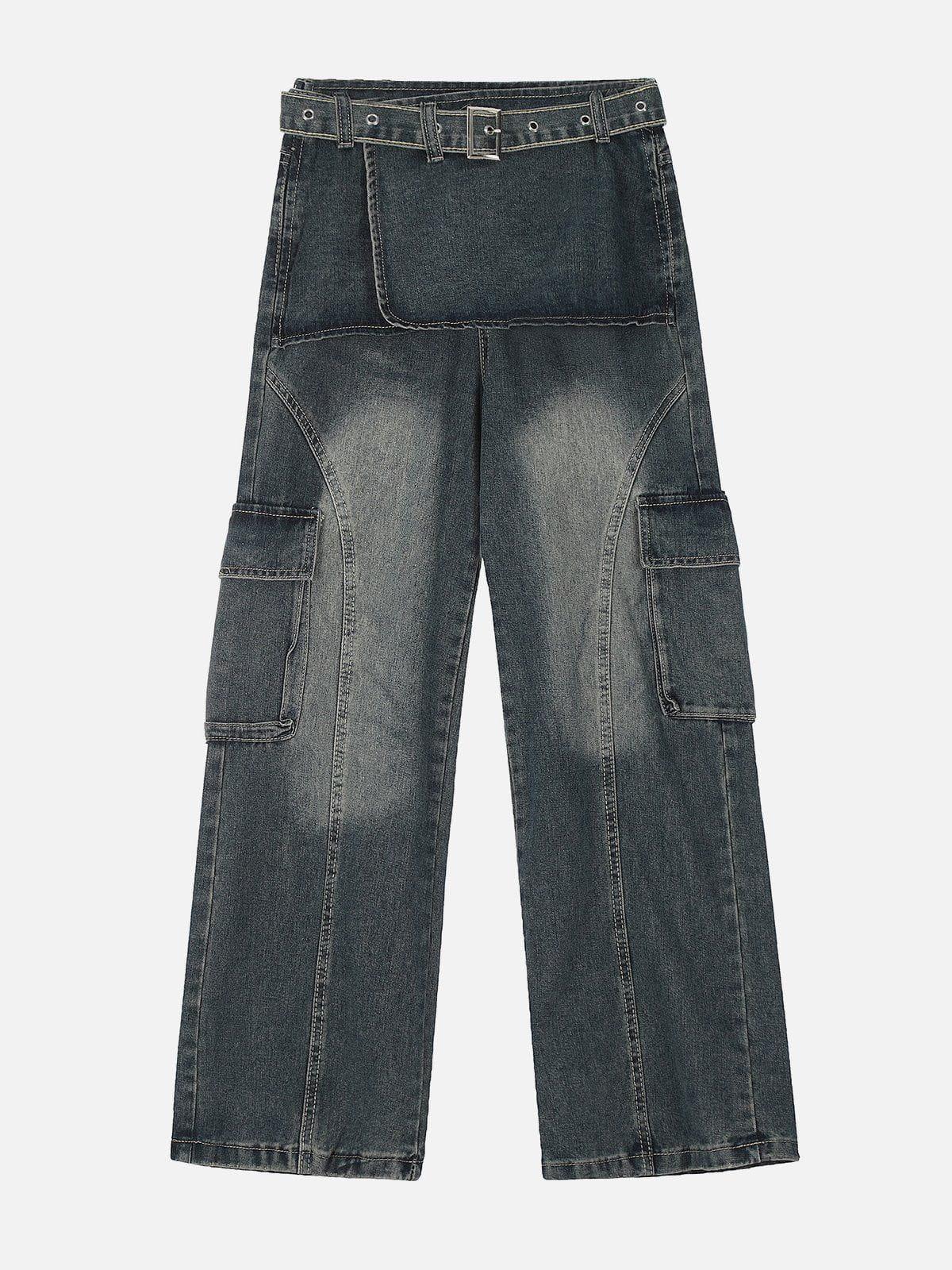 Concert Outfit Deconstructive Washed Loose Jeans