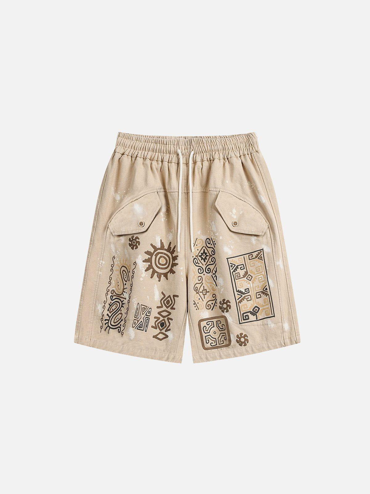 Concert Outfit Desert Graffiti Print Shorts