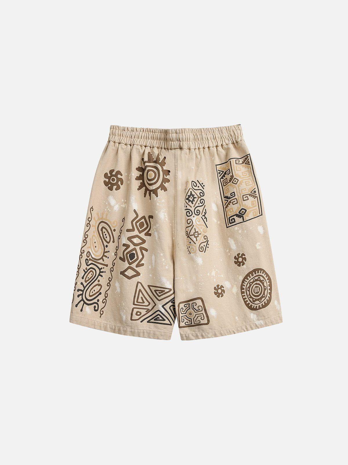 Concert Outfit Desert Graffiti Print Shorts