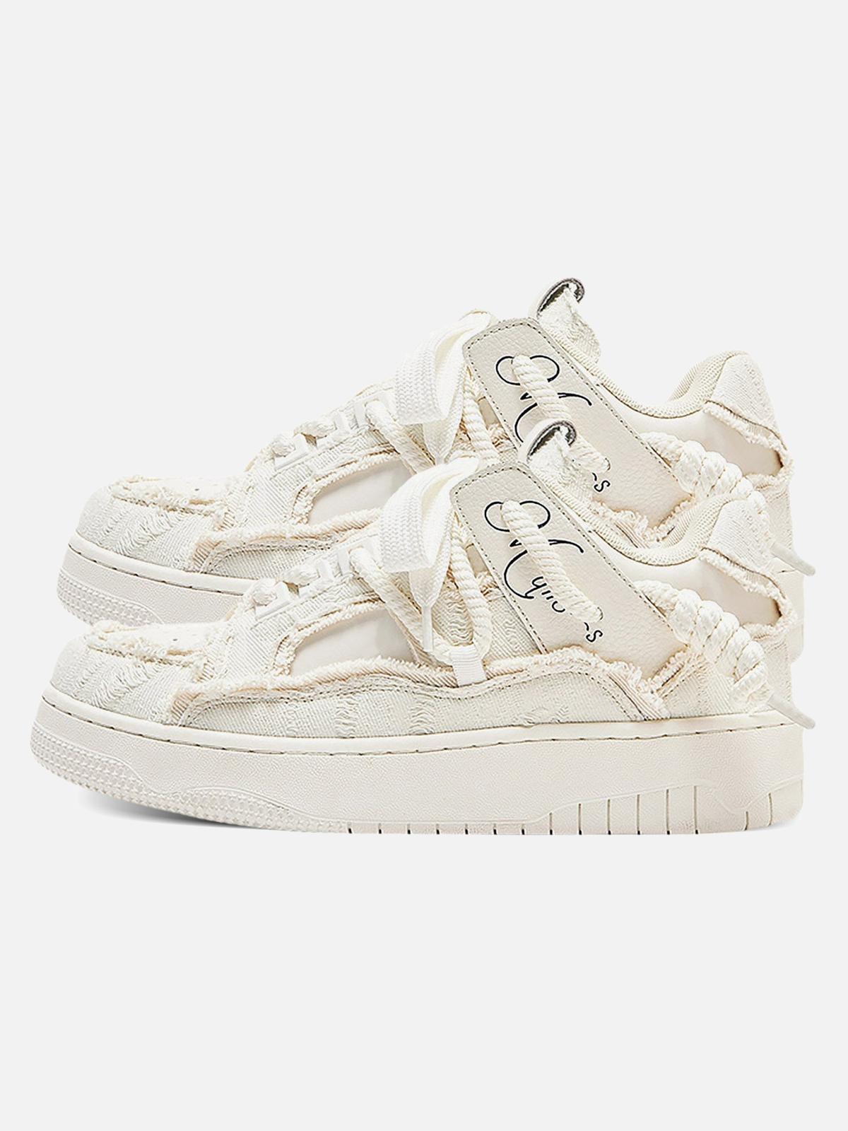 Concert Outfit Destruction Series Tassel Contrast Color Sneakers