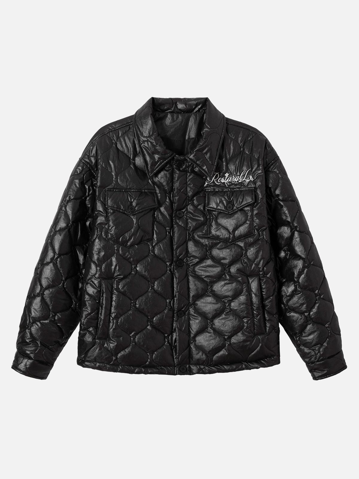 Concert Outfit Diamond Quilted Letter Embroidery Quilted Jacket