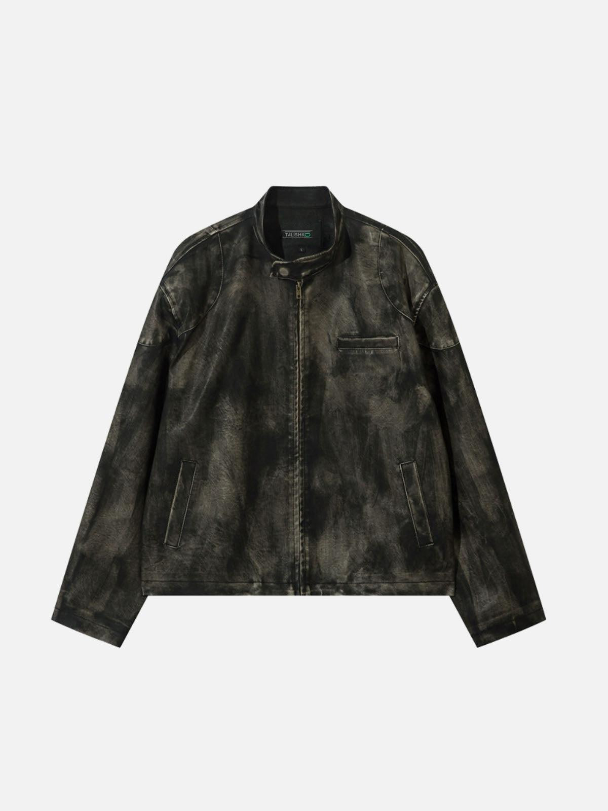 Concert Outfit Dirt Color Faux Leather Jacket