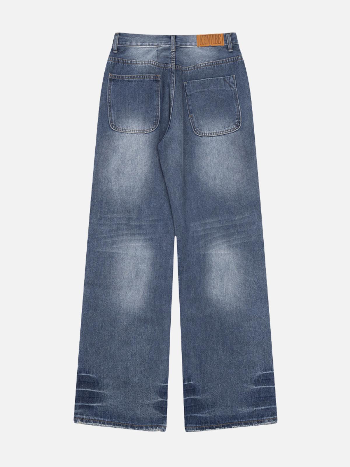 Concert Outfit Distressed Decorative Band Loose Jeans