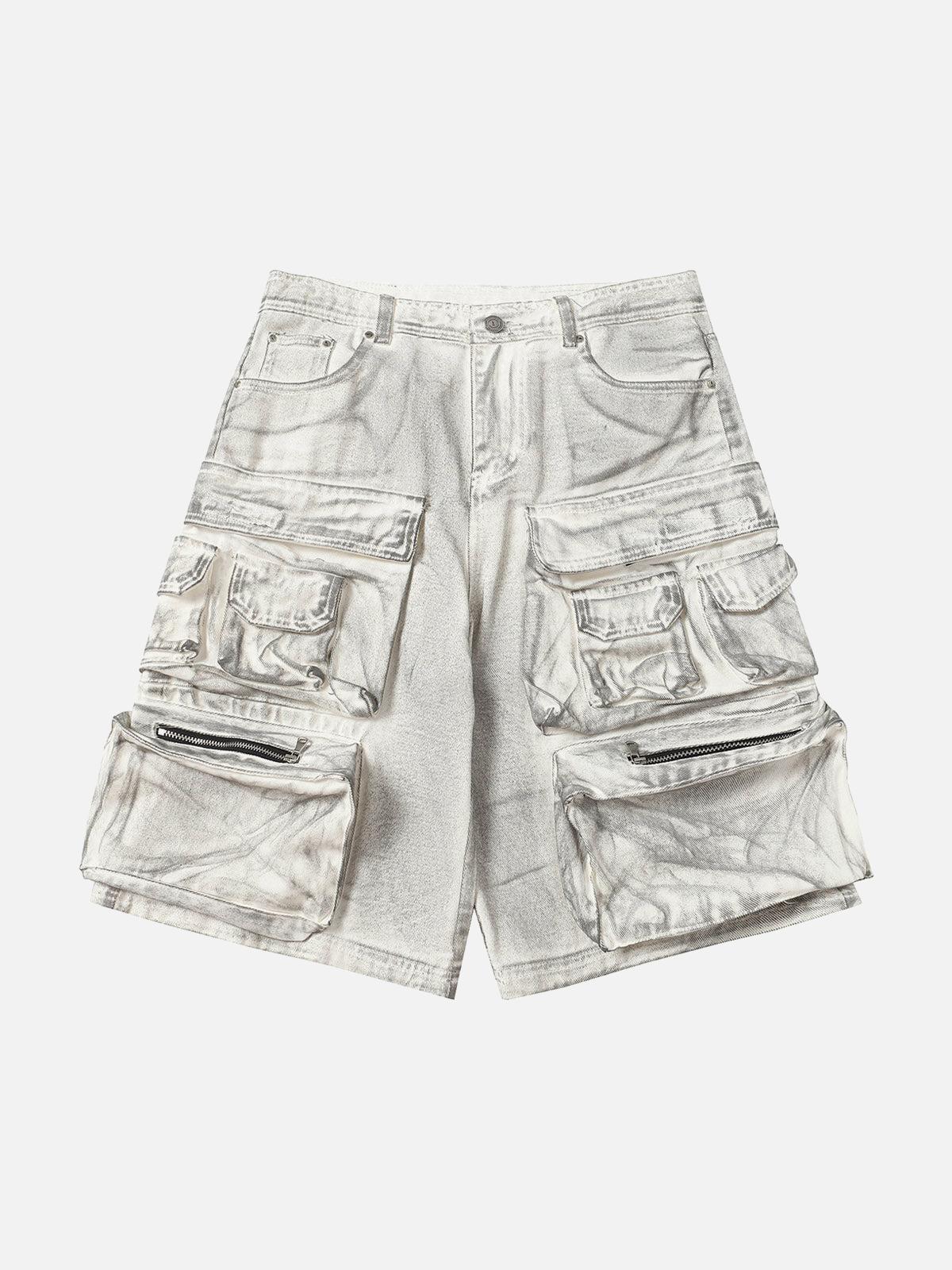 Concert Outfit Distressed Multi-Pocket Cargo Shorts