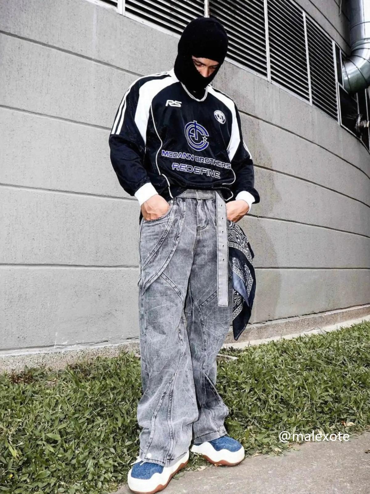 Concert Outfit Distressed Punk Jeans With Metal Belt