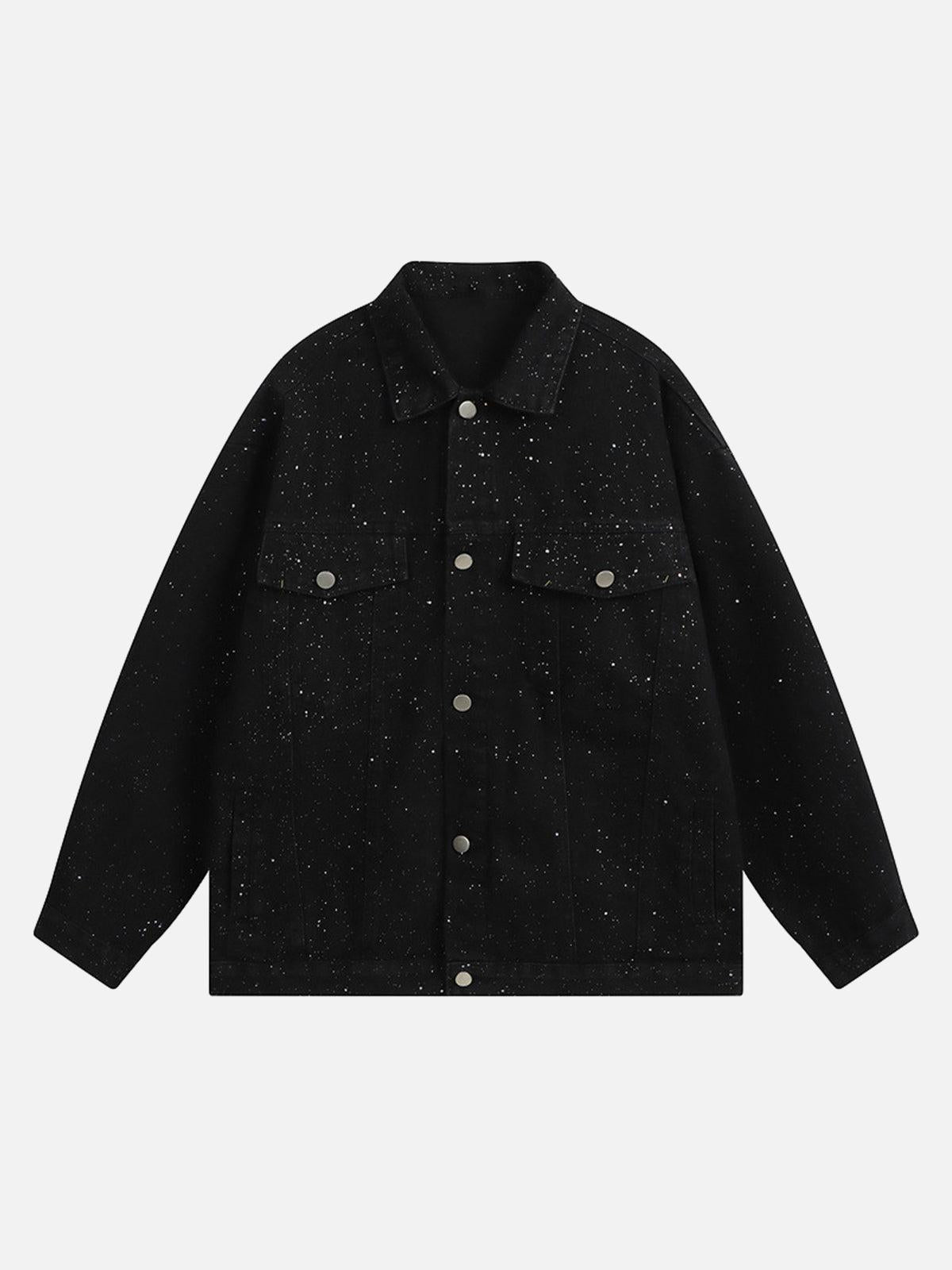Concert Outfit Distressed Sequin Design Denim Jacket