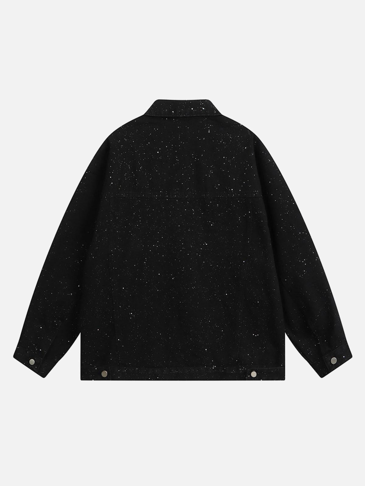 Concert Outfit Distressed Sequin Design Denim Jacket