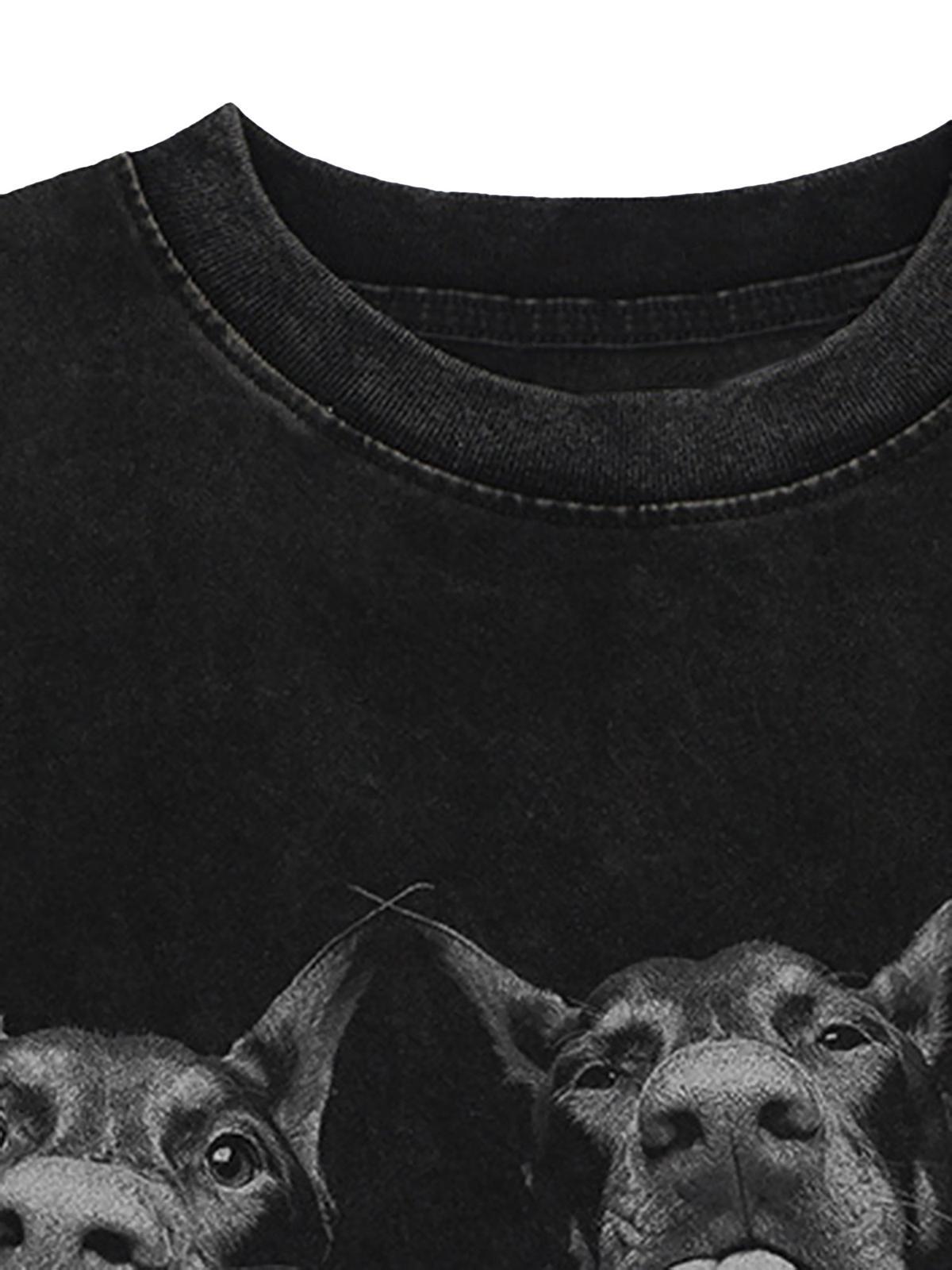 Concert Outfit Doberman Print Washed Vintage T-Shirt