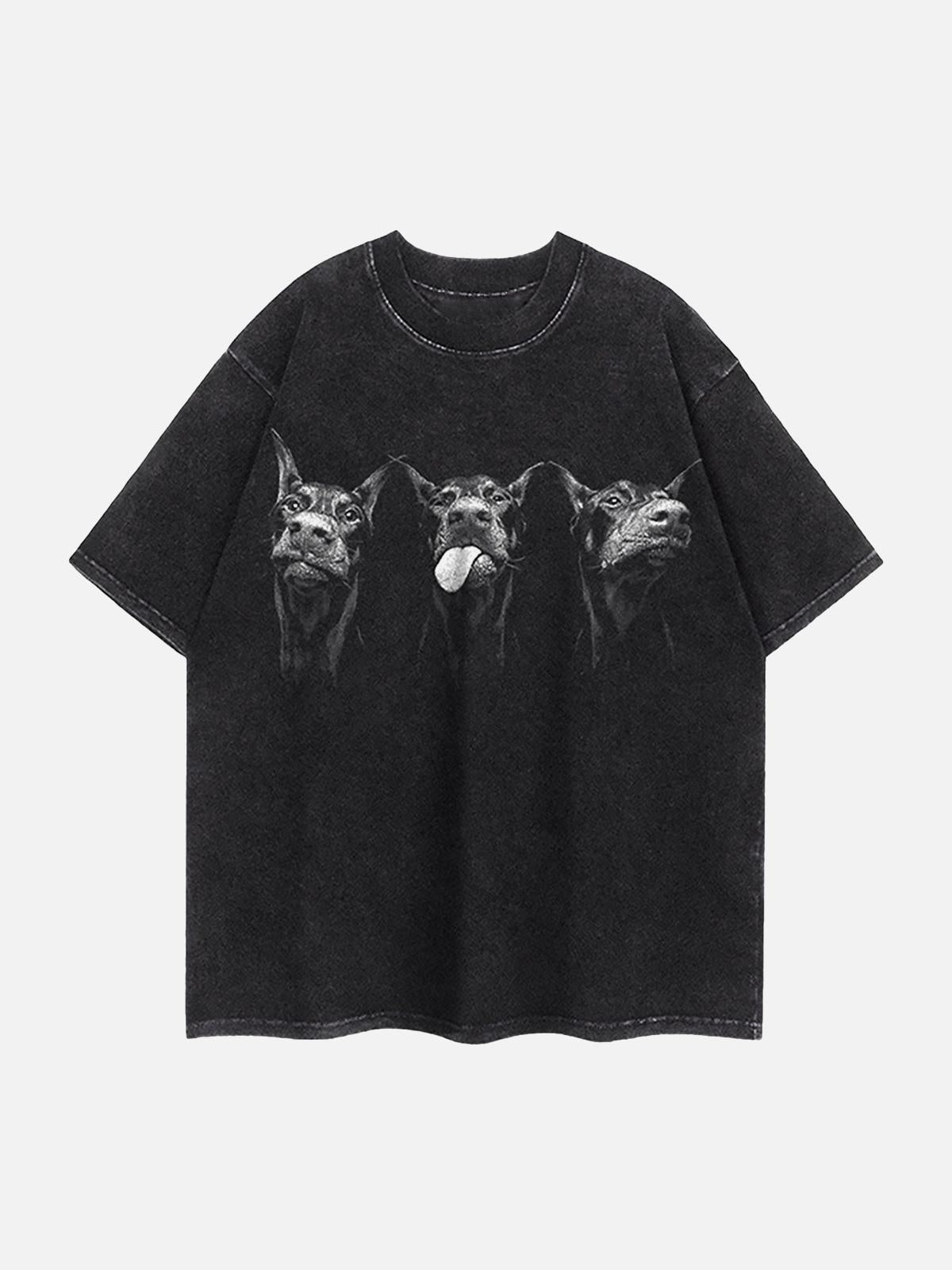 Concert Outfit Doberman Print Washed Vintage T-Shirt