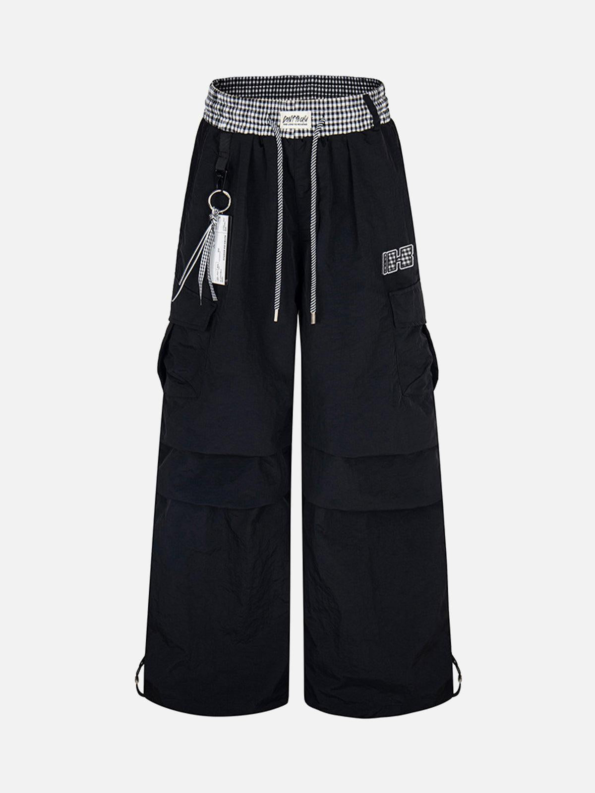 Concert Outfit Double Waist Drawstring Baggy Cargo Pants