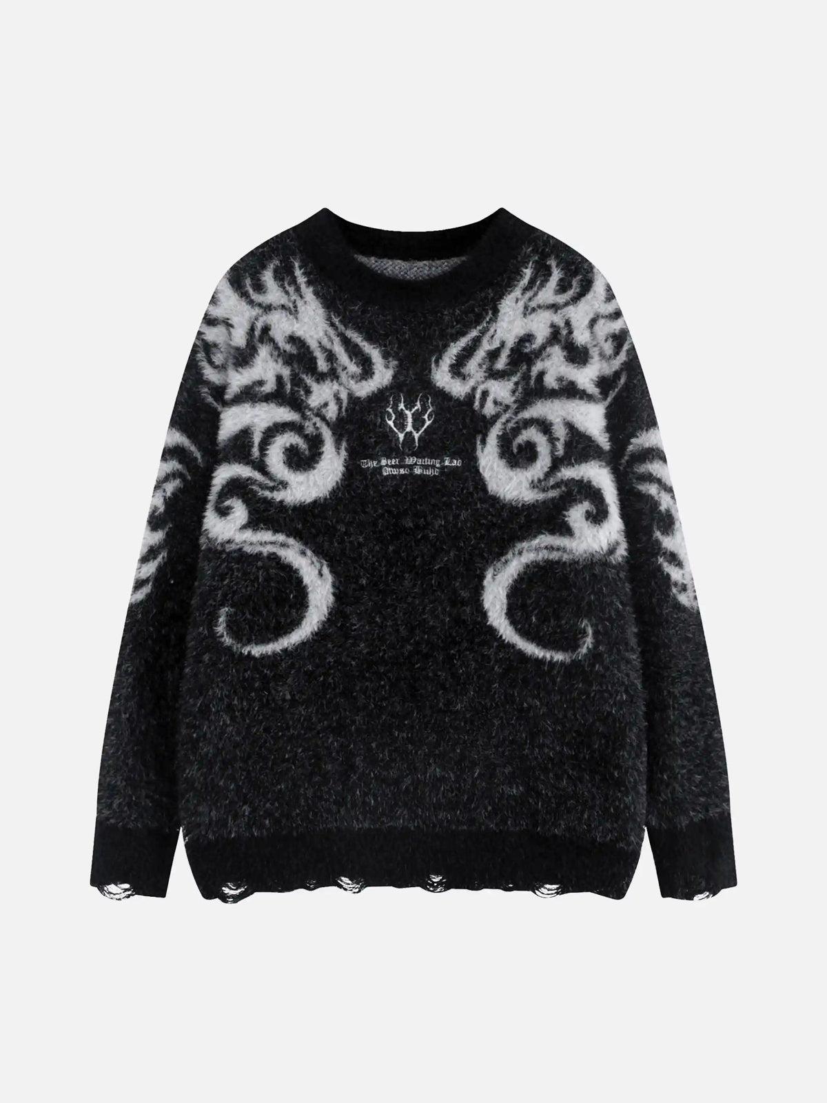 Concert Outfit Dragon Mohair Jacquard Sweater