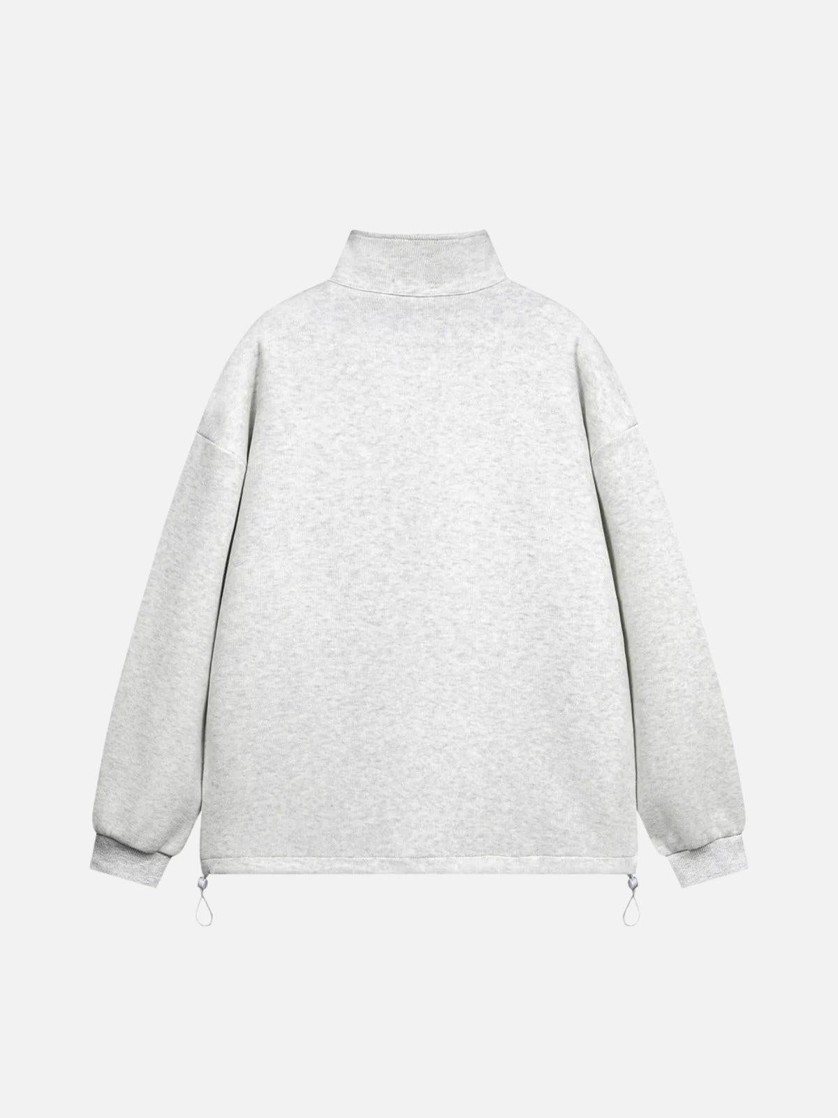 Concert Outfit Drawstring Hem Stand Collar Sweatshirt