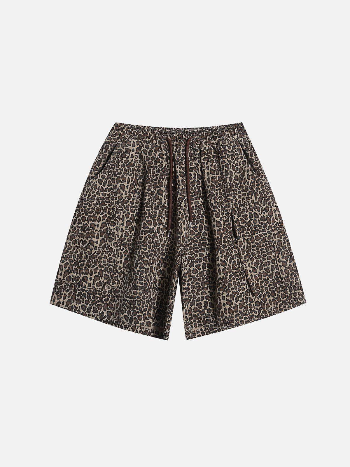 Concert Outfit Drawstring Leopard Print Shorts
