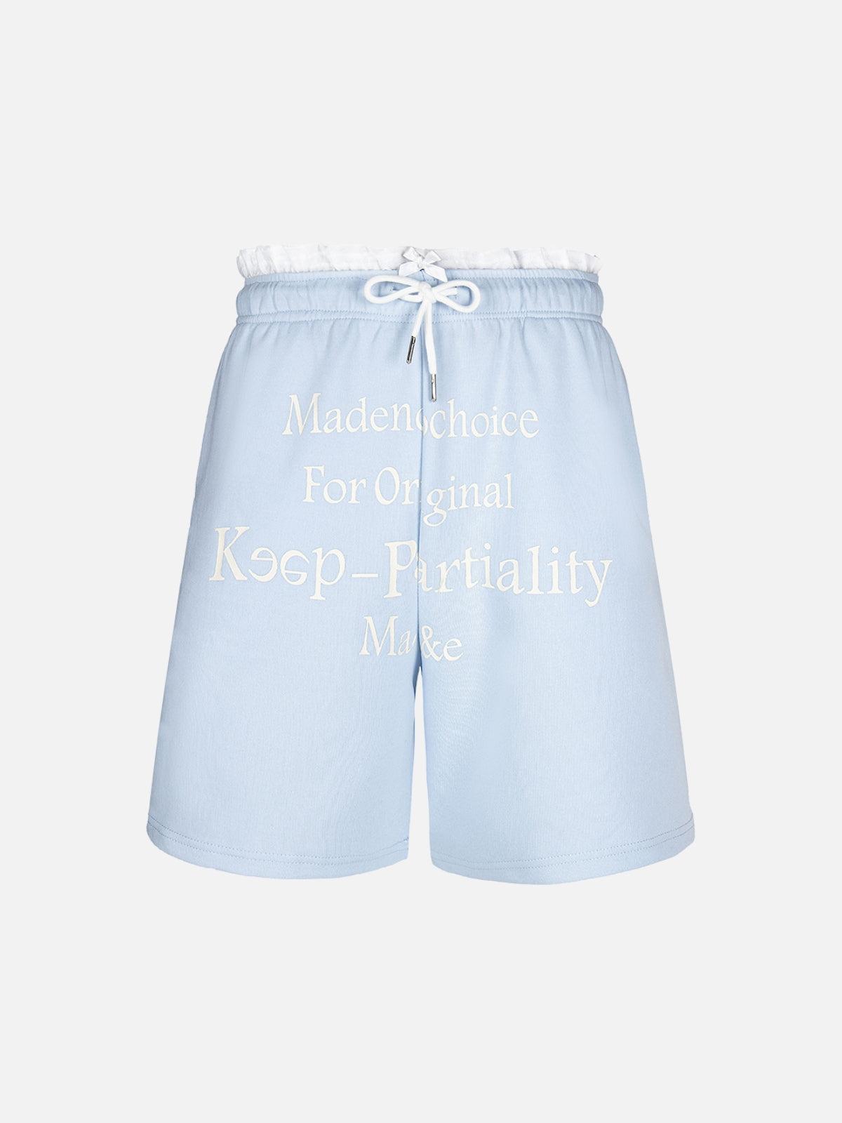 Concert Outfit Elastic Letter Double Waist Shorts