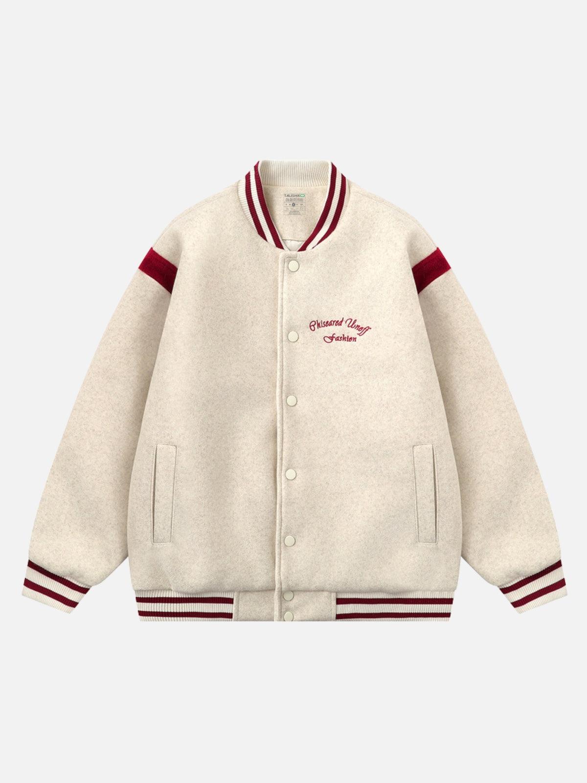 Concert Outfit Embroidered Contrast Color Varsity Jacket