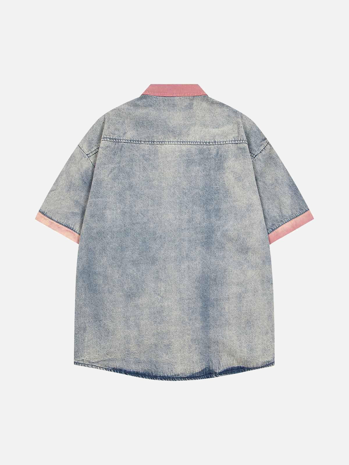 Concert Outfit Embroidered Patch Denim Shirt